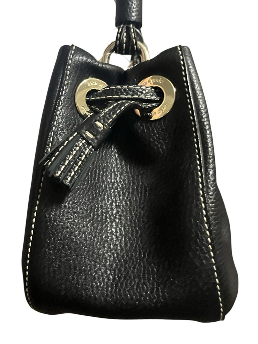 Kate Spade Vintage Slouchy Drawstring Shoulder Satchel with Polka Dot Interior - Picture 5 of 7